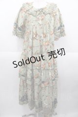 PINK HOUSE / 野ばらとチェリープリントパッチワークワンピース  ハッカ I-25-10-15-075-LO-OP-SA-ZI