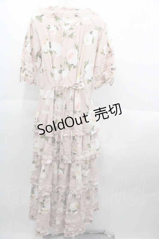 画像2: PINK HOUSE / ホワイトローズプリントワンピース  ピンク I-25-10-15-076-LO-OP-SA-ZI (2)