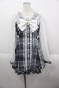 NOEMIE / レース襟チェックセットアップ  サックス I-25-10-15-081-LO-OP-SA-ZI