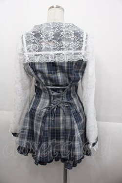 画像2: NOEMIE / レース襟チェックセットアップ  サックス I-25-10-15-081-LO-OP-SA-ZI