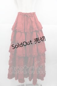 PINK HOUSE / 水玉プリントフリルスカート  赤 I-25-10-15-089-LO-SK-SA-ZI