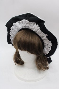 画像1: Angelic Pretty / トーションレースブリム付カチューシャ  黒Ｘ白 I-25-10-15-100-AP-AC-SA-ZI