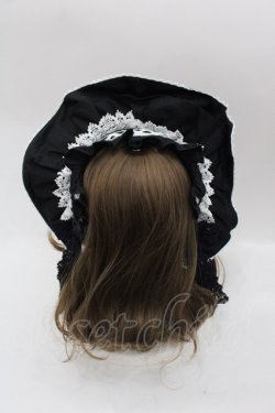 画像2: Angelic Pretty / トーションレースブリム付カチューシャ  黒Ｘ白 I-25-10-15-100-AP-AC-SA-ZI