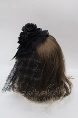 画像2: metamorphose / ローズリボン円形ヘッドドレス  黒 I-25-10-15-104-ME-AC-SA-ZI