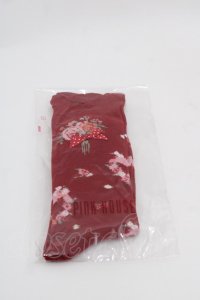 PINK HOUSE / リボンブーケ柄ソックス  赤 I-25-10-15-117-LO-ZA-SA-ZI