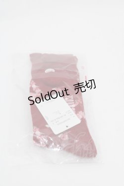 画像2: PINK HOUSE / リボンブーケ柄ソックス  赤 I-25-10-15-117-LO-ZA-SA-ZI
