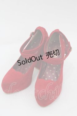 画像1: LIZ LISA / ハートベロアパンプス M 赤 I-25-10-15-122-LO-SH-SA-ZI