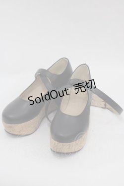 画像1: an another angelus / クロスストラップ厚底パンプス M 黒 I-25-10-15-124-CA-ZA-SA-ZI