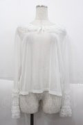 PINK HOUSE / ドットチュールレースブラウス  白 I-25-10-15-012-LO-BL-SA-ZI