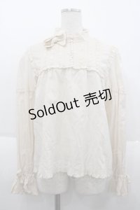 PINK HOUSE / リボン付きローンブラウス  アイボリー I-25-10-15-013-LO-BL-SA-ZI
