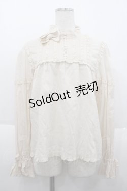 画像1: PINK HOUSE / リボン付きローンブラウス  アイボリー I-25-10-15-013-LO-BL-SA-ZI