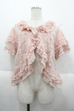 画像1: PINK HOUSE / レース使いボレロ風ブラウス  ピンク I-25-10-15-016-LO-BL-SA-ZI