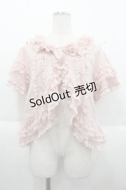 画像1: PINK HOUSE / レース使いボレロ風ブラウス  ピンク I-25-10-15-016-LO-BL-SA-ZI (1)