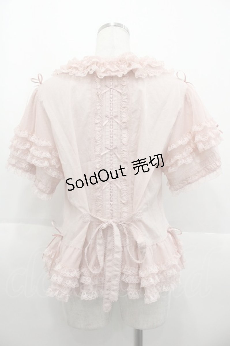 画像2: PINK HOUSE / レース使いボレロ風ブラウス  ピンク I-25-10-15-016-LO-BL-SA-ZI (2)