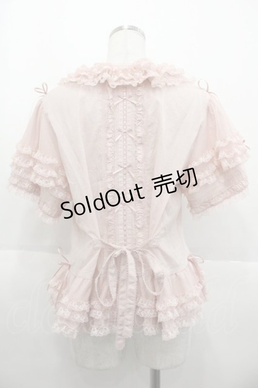 画像2: PINK HOUSE / レース使いボレロ風ブラウス  ピンク I-25-10-15-016-LO-BL-SA-ZI (2)