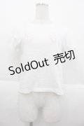 Bubbles / パウダーリボンTEEシャツ  ホワイト I-25-10-15-017-CA-TS-SA-ZI