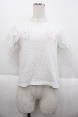 画像1: Bubbles / パウダーリボンTEEシャツ  ホワイト I-25-10-15-017-CA-TS-SA-ZI