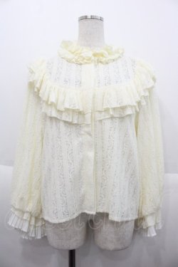 画像1: Miss Egg / ハイネックレースニットカーディガン  アイボリー I-25-10-15-021-LO-TO-SA-ZI