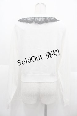 画像2: Moi-meme-Moitie / 十字架ワッペンレースカーディガン  シロ×クロ I-25-10-15-024-MO-TO-SA-ZI