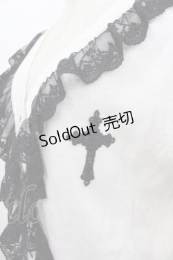 画像3: Moi-meme-Moitie / 十字架ワッペンレースカーディガン  シロ×クロ I-25-10-15-024-MO-TO-SA-ZI