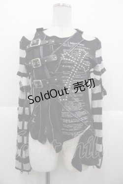 画像1: GOTHPUNKその他(買取対象外) / カスタムデザインカットソー  黒ｘ白 I-25-10-15-025-PU-TO-SA-ZI