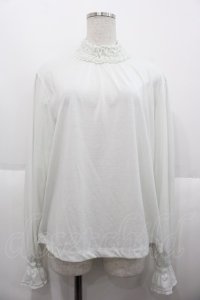 PINK HOUSE / シャーリングフリル使いカットソー  白 I-25-10-15-027-LO-TO-SA-ZI