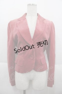 画像1: Jane Marple / 後ろダブルリボン別珍ジャケット  ピンク I-25-10-15-031-JM-JA-SA-ZI