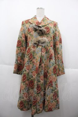 画像1: Jane Marple / ゴブランブーケ柄コート  ブラウン I-25-10-15-033-JM-CO-SA-ZI