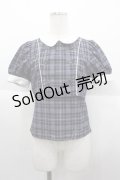 Bubbles / ダブルボタンクロップドブラウス  ネイビーチェック I-25-10-15-005-CA-TO-SA-ZI
