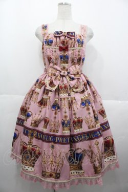 画像1: Angelic Pretty / British Crownシャーリングジャンパースカート  ピンク I-25-10-15-038-AP-OP-SA-ZI