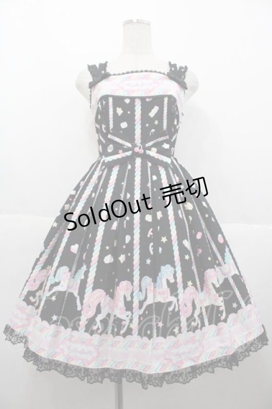 画像1: Angelic Pretty / Sugary Carnivalジャンパースカート  黒 I-25-10-15-039-AP-OP-SA-ZI (1)