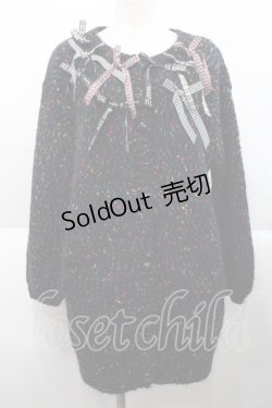 画像1: PINK HOUSE / リボンモチーフカーディガン  ブラック I-25-10-18-014-LO-TO-SA-ZI