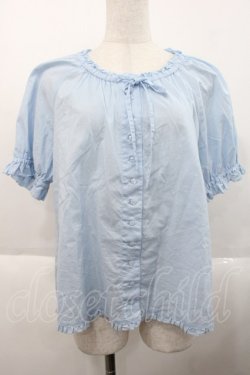 画像1: PINK HOUSE / ローンパフスリーブブラウス  サックス I-25-10-18-041-LO-BL-SA-ZI
