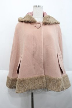 画像1: PINK HOUSE / フード付きケープ  ピンクＸブラウン I-25-10-18-052-LO-JA-SA-ZI