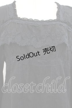 画像3: INGEBORG / スクエアレースカットソー  黒 I-25-10-18-017-LO-TO-SA-ZI