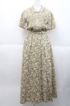 画像1: INGEBORG / 総花柄半袖前開きワンピース  ベージュ I-25-10-18-065-LO-OP-SA-ZI (1)