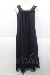 画像1: 【SALE】INGEBORG / ダブルリボンレースノースリーブワンピース  黒 I-25-10-18-077-LO-OP-SA-ZT263 (1)