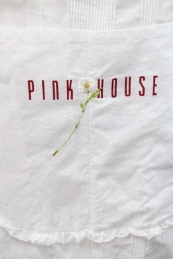 画像3: PINK HOUSE / ロゴ&フラワー刺繍エプロン  白 I-25-10-18-078-LO-ZA-SA-ZI