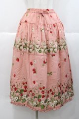 PINK HOUSE / いちごプリントスカート  ピンク I-25-10-18-079-LO-SK-SA-ZI