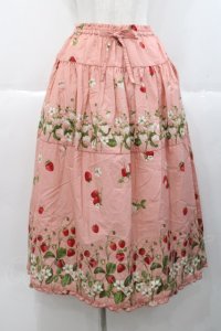 PINK HOUSE / いちごプリントスカート  ピンク I-25-10-18-079-LO-SK-SA-ZI