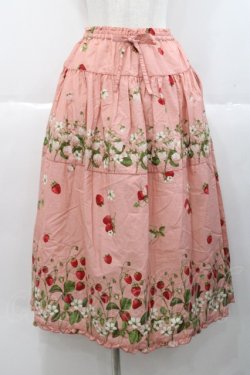 画像1: PINK HOUSE / いちごプリントスカート  ピンク I-25-10-18-079-LO-SK-SA-ZI