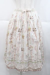 PINK HOUSE / メリーゴウランドプリントスカート  アイボリー I-25-10-18-081-LO-SK-SA-ZI