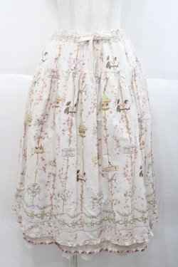 画像1: PINK HOUSE / メリーゴウランドプリントスカート  アイボリー I-25-10-18-081-LO-SK-SA-ZI