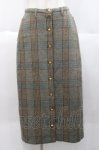 画像1: KANEKO ISAO / チェック前開きペンシルスカート  ブルーグレー I-25-10-18-084-EL-SK-SA-ZI (1)