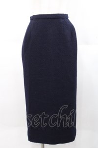 INGEBORG / ツイードプレーンペンシルスカート  ネイビー I-25-10-18-085-LO-SK-SA-ZI