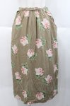 画像1: INGEBORG / 朝露薔薇柄スカート  オリーブ I-25-10-18-087-LO-SK-SA-ZT654 (1)
