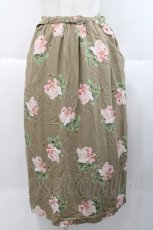 画像1: INGEBORG / 朝露薔薇柄スカート  オリーブ I-25-10-18-087-LO-SK-SA-ZT654 (1)
