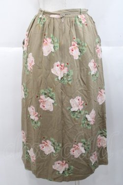 画像2: INGEBORG / 朝露薔薇柄スカート  オリーブ I-25-10-18-087-LO-SK-SA-ZI