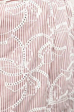 画像3: PINK HOUSE / ストライプアイレットリボン刺繍ワイドパンツ 3サイズ(9号) バーガンディ I-25-10-18-088-LO-PA-SA-ZI