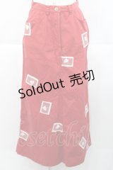 PINK HOUSE / カーネーションワッペンデニムスカート  レッド I-25-10-18-089-LO-SK-SA-ZI